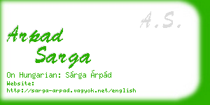 arpad sarga business card